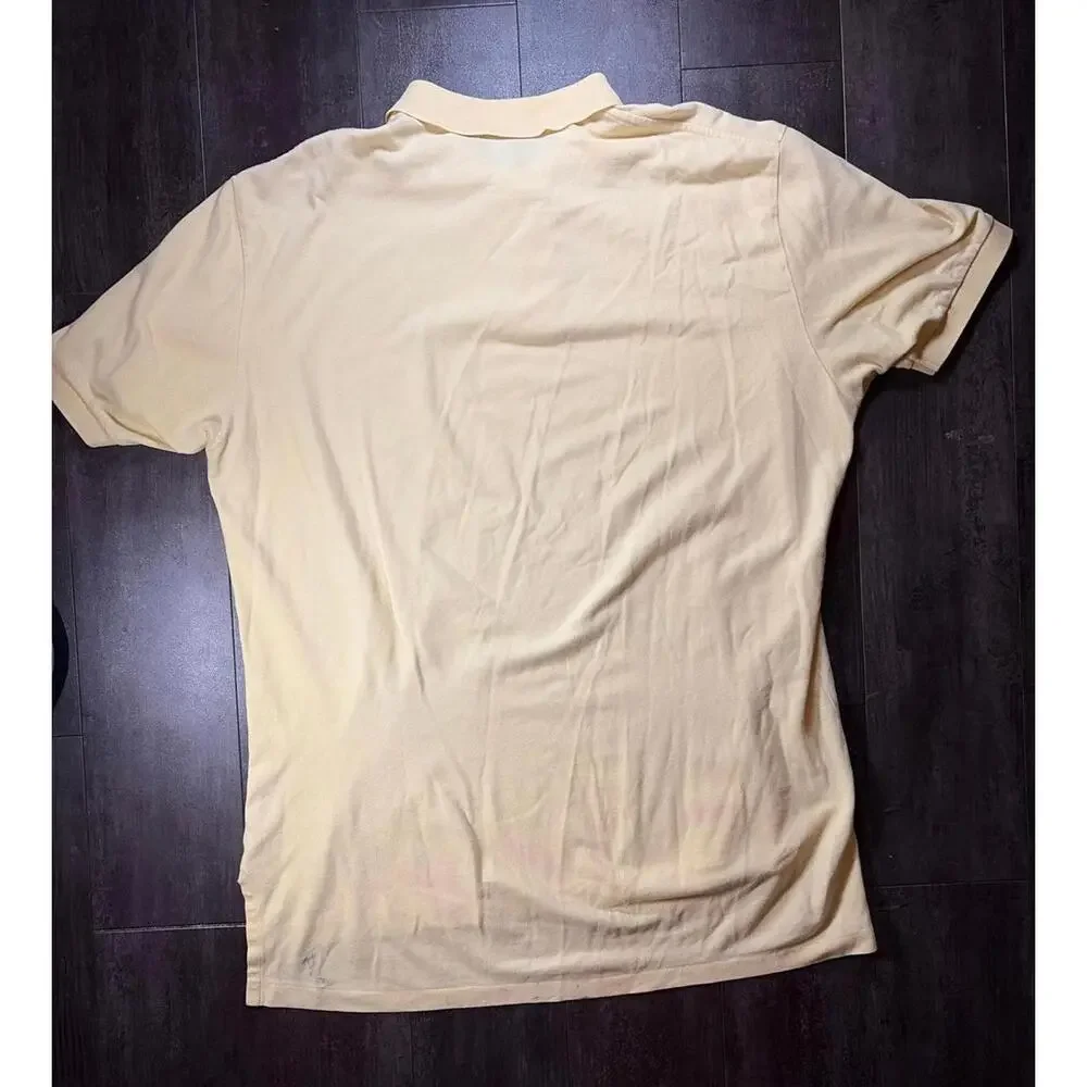 Polo Ralph Lauren Polo Shirt Yellow Pony Logo Short‎ Sleeve Mens XL Cotton